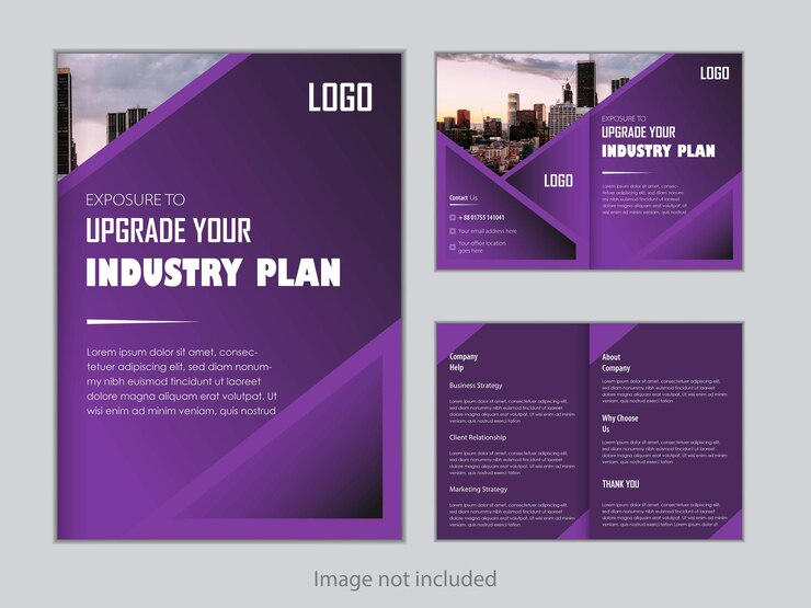 servicio vectorial de diseño de folletos de marketing de negocios corporativos plegables y impresibles