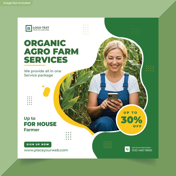Servicios agrícolas orgánicos Diseño de medios sociales