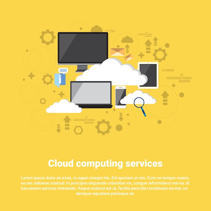 Vector servicios de base de datos de cloud computing
