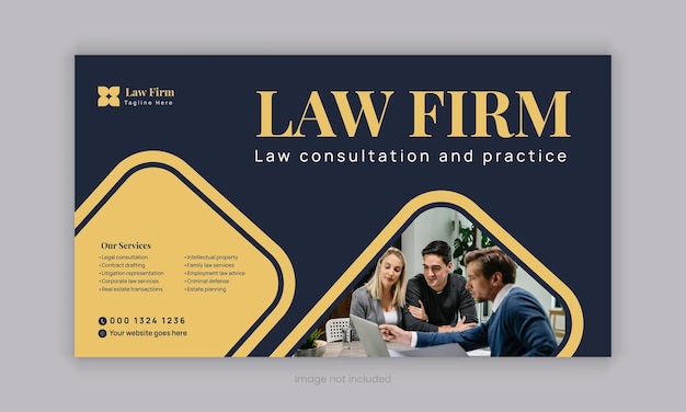 Servicios de bufete de abogados diseño de publicaciones en redes sociales o consultoría legal plantilla de banner web y publicación en Instagram