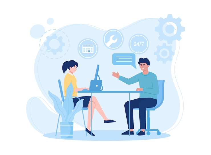 Vector servicios de consultoría profesional y gestión de estrategias y resolución de problemas