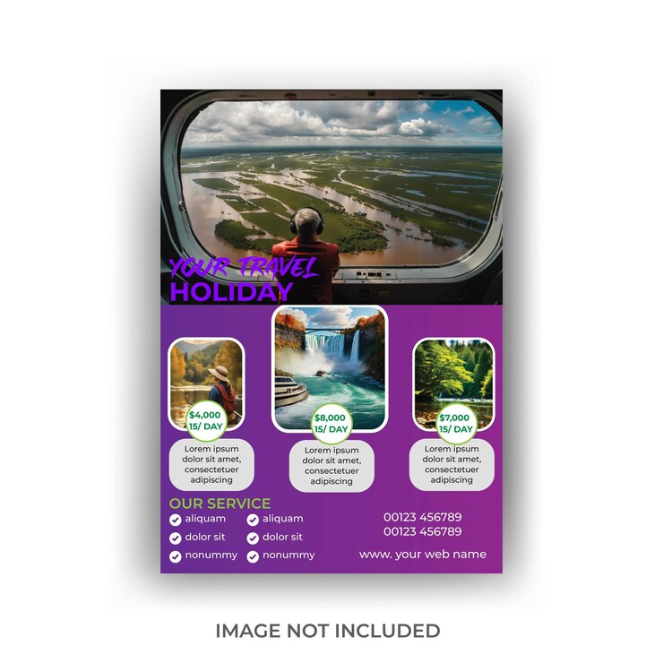 Servicios creativos de viajes y tours plantilla de folleto Agencia de viajes plantilla de folio