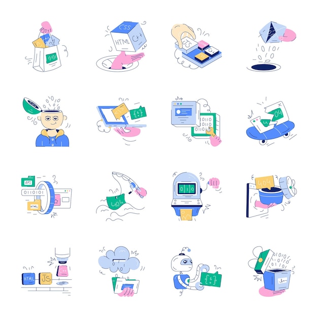 Servicios de desarrollo Mini Ilustración de Doodle