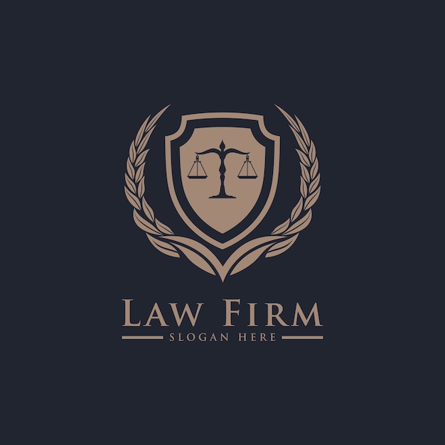 Servicios de law firm lawyer, luxury vintage crest logo