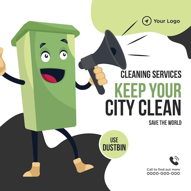 Vector los servicios de limpieza mantienen su ciudad limpia diseño de banner
