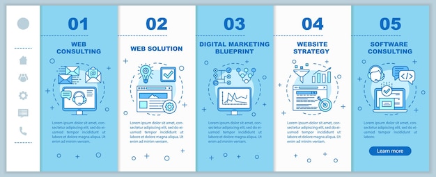 Servicios de marketing de consultoría web incorporación de plantillas vectoriales de páginas web móviles