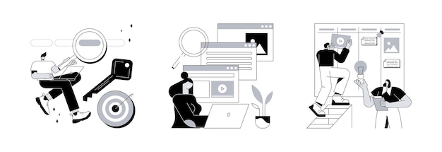 Servicios profesionales de SEO concepto abstracto ilustraciones vectoriales