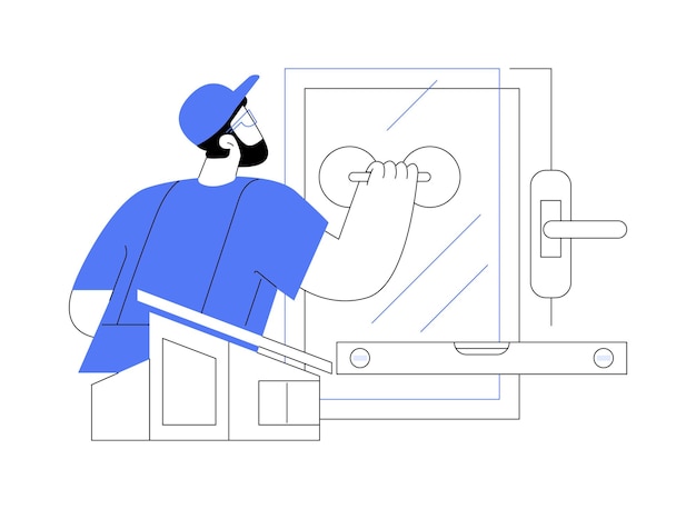 Servicios de puertas y ventanas concepto abstracto ilustración vectorial