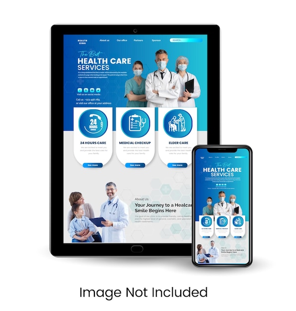 Servicios de salud Un diseño moderno de sitios web médicos para pacientes y profesionales