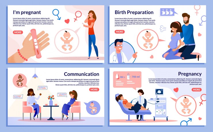 Vector servicios de salud para mujeres embarazadas