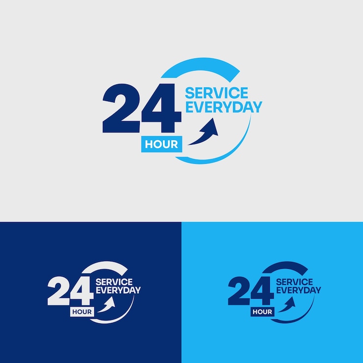 Vector servicios a tiempo completo apoyo con diseño de flecha hacia arriba en obras de arte de ilustración vectorial completa 247