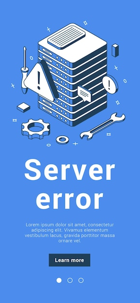 Servidor 404 error mantenimiento del sistema, actualización, en construcción precaución advertencia web banner vector