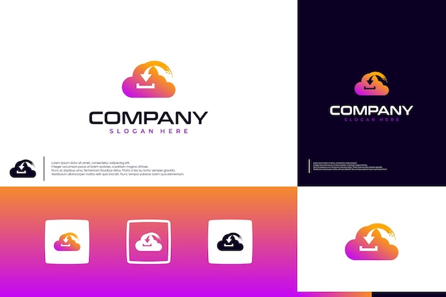 servidor de almacenamiento en la nube vector de diseño de logotipo en línea