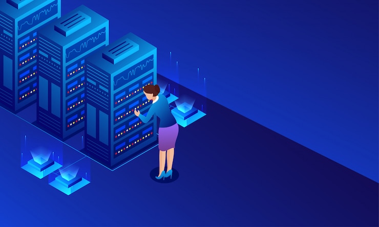 Vector servidor de big data.