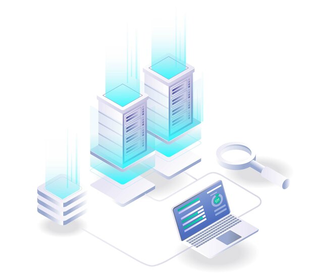 Servidor informático y desarrollador de hosting o ftp