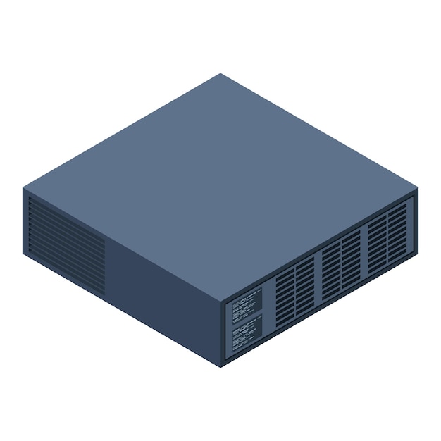 Servidor isométrico Racks de servidores Cajas de servidores aisladas Sala de servidores de red Tecnología de redes de computadoras Ilustración vectorial