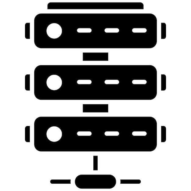 Servidores Glyph Ilustración en negro sólido