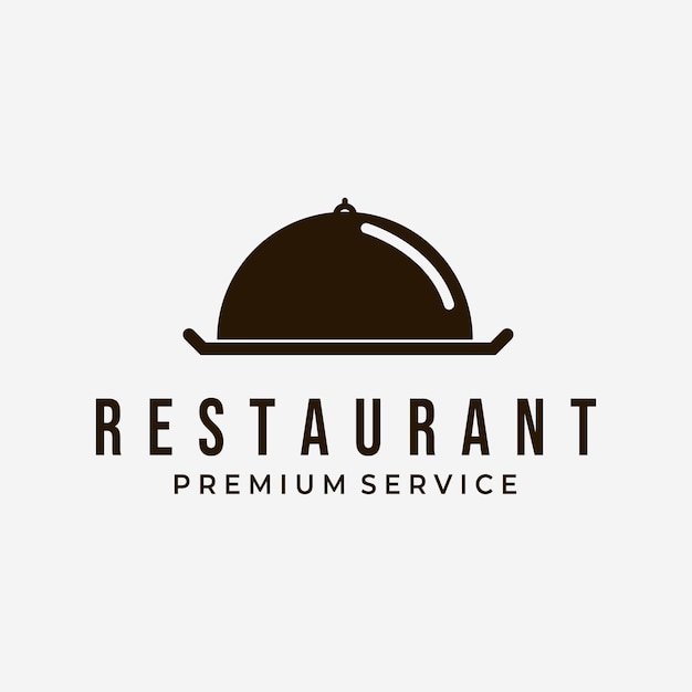 Servir campana restaurante Logo Vector diseño ilustración Vintage Bistro Logo Vintage Cafe