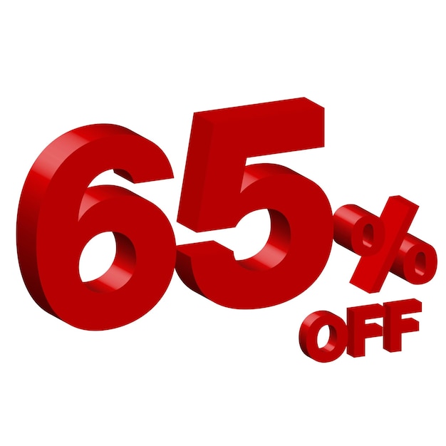 sesenta y cinco 65 por ciento de ilustración vectorial 3d