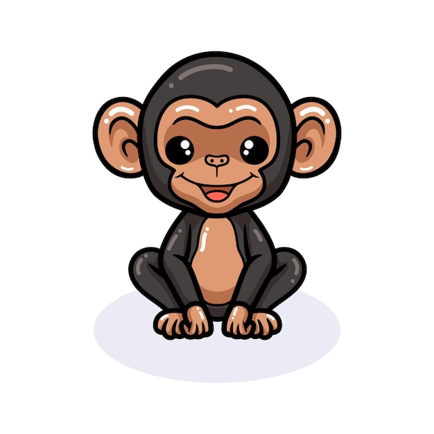 Sesión de dibujos animados lindo bebé chimpancé