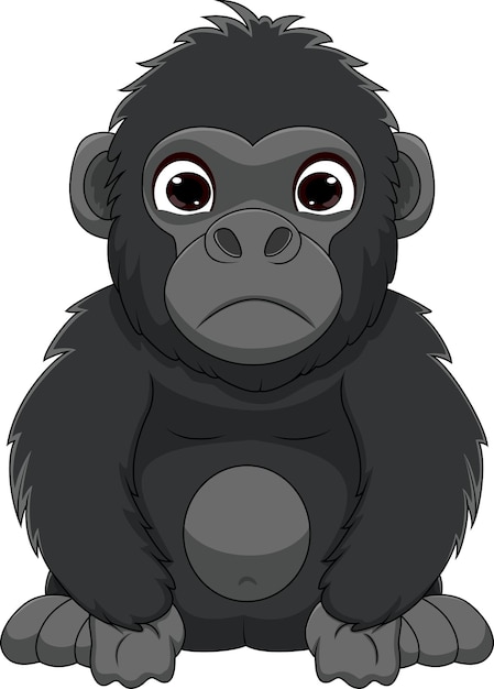 Sesión de dibujos animados lindo bebé gorila