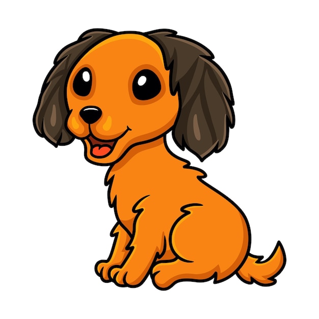 Vector sesión de dibujos animados de perro dachund lindo