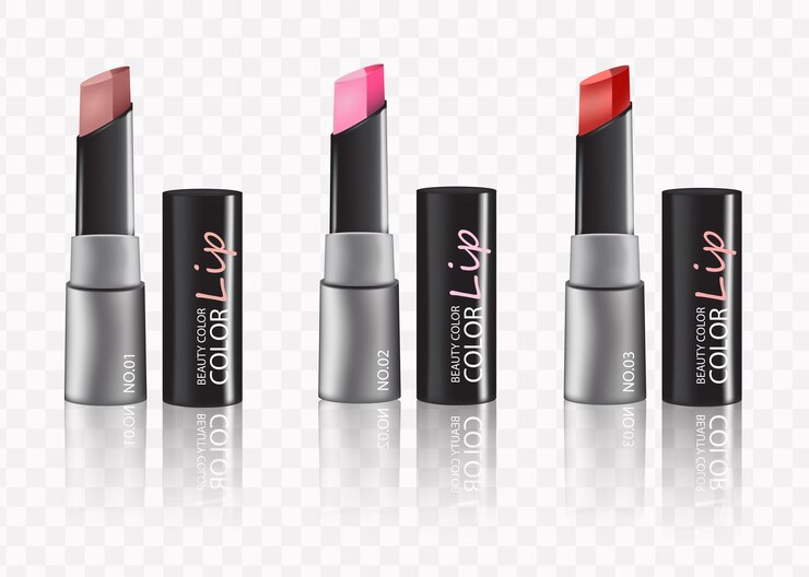 Set de 2 barras de labios de color. conjunto de lápiz labial aislado en el fondo, vector RGB creado con malla de degradado
