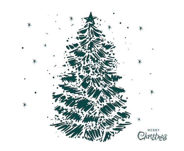Set de árboles de Navidad Ilustraciones dibujadas a mano