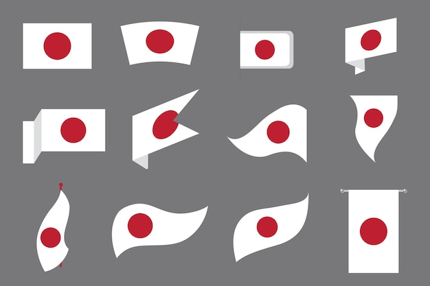 Set de bandera de Japón Bandera de Japón original y simple