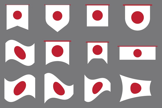 Set de bandera de Japón Bandera de Japón original y simple