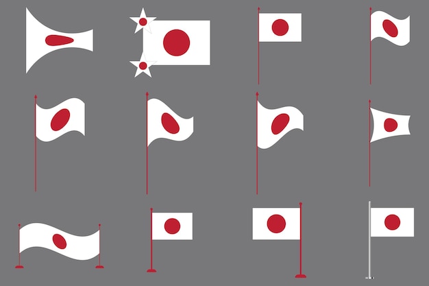 Set de bandera de Japón Bandera de Japón original y simple