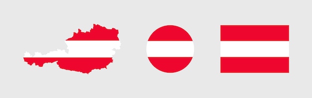 Set de banderas de Austria en varios estilos
