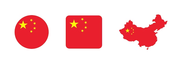 Set de banderas de China de varios estilos