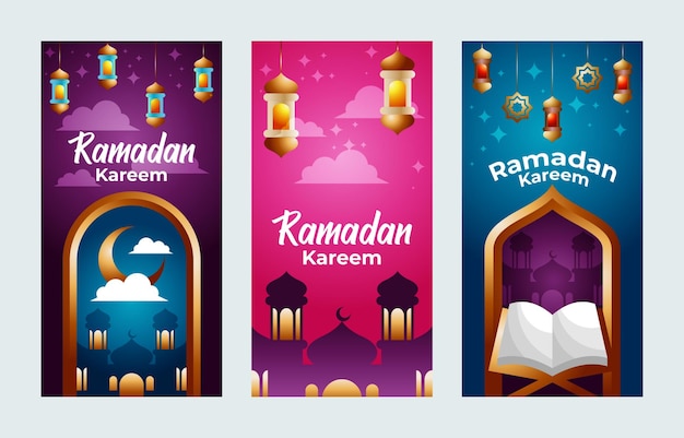 Set de banderas islámicas del Ramadán Kareem