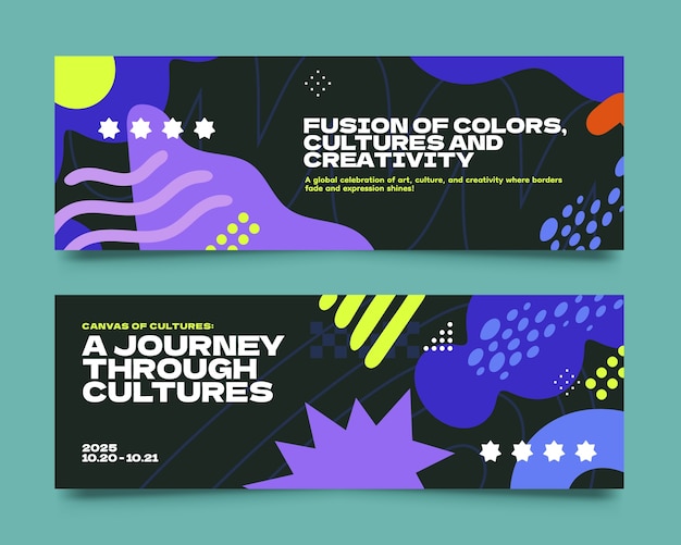 Set de banners de culturas y creatividad