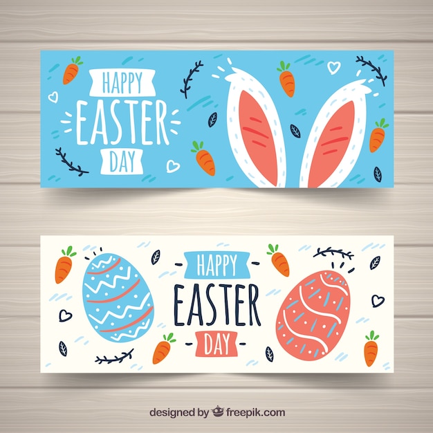 Vector set de banners de día de pascua