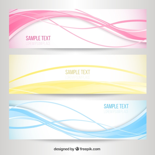 Set de banners de ondas abstractas