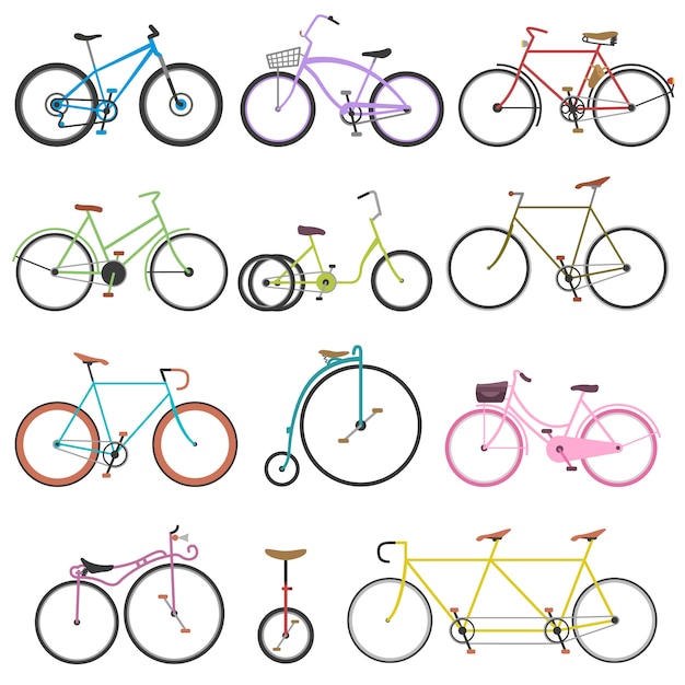 Set de bicicletas retro vintage