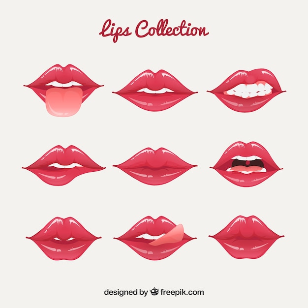 Vector set de bonitos labios