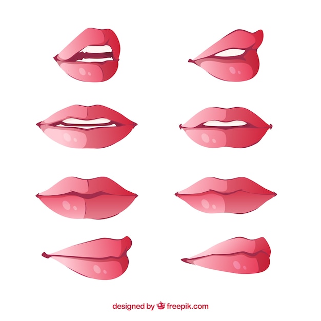 Vector set de bonitos labios