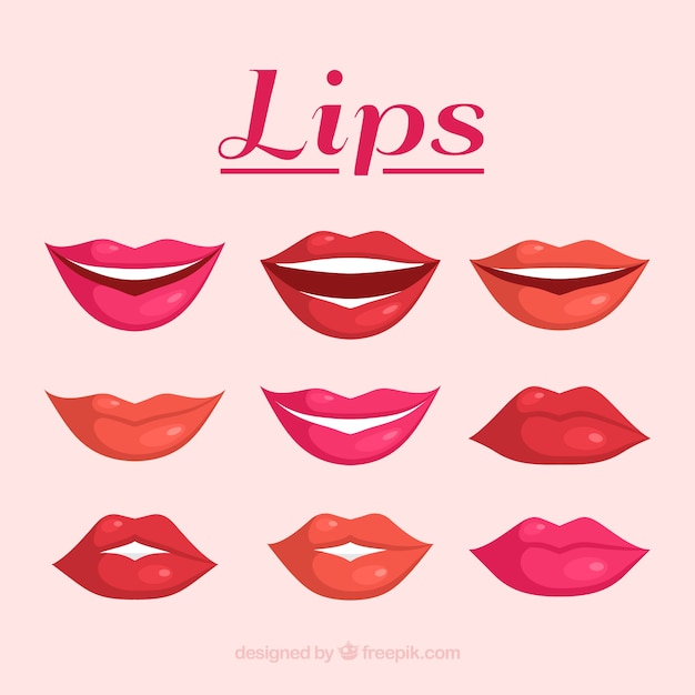 Set de bonitos labios