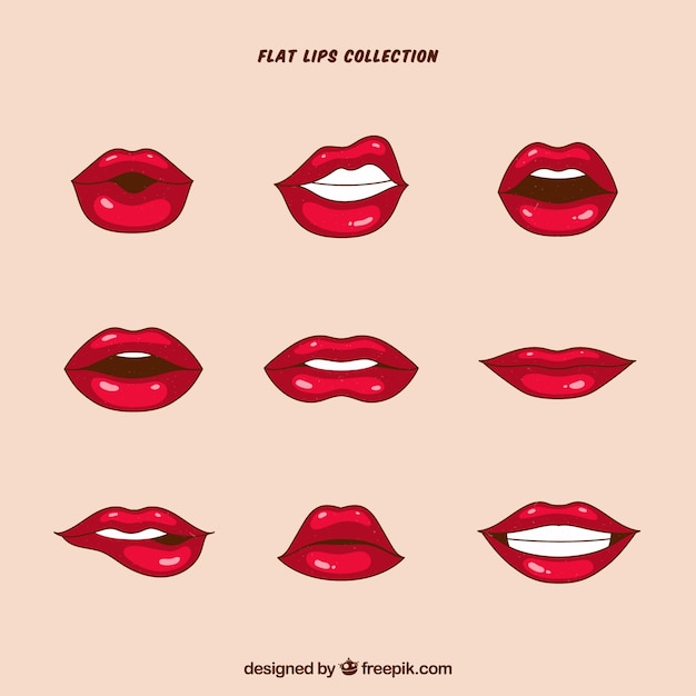 Vector set de bonitos labios