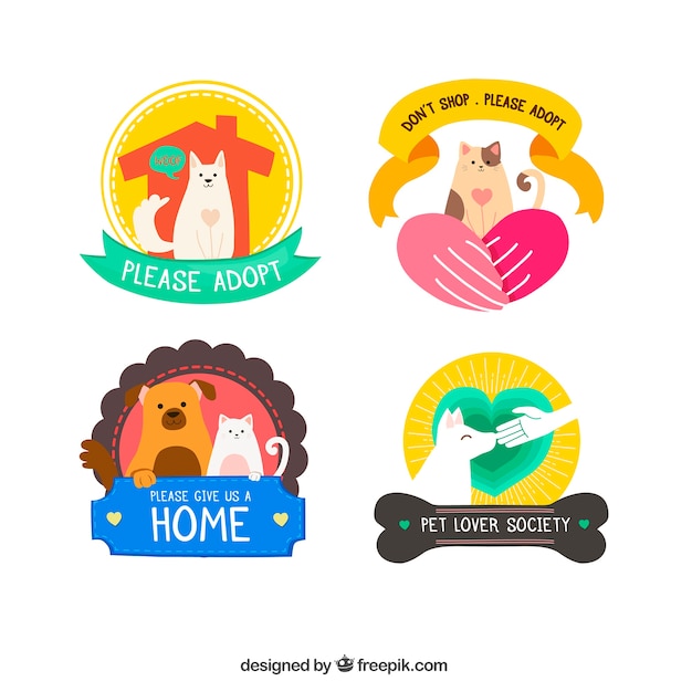 Vector set de bonitos logos de perros