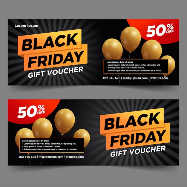 Vector set de bono regalo black friday