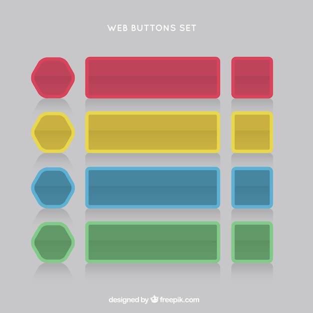 Vector set de botones de web de colores