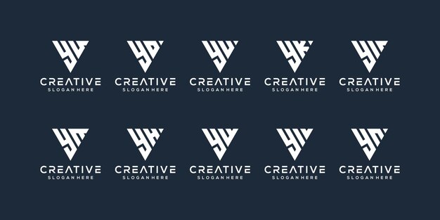 set bundle leter y logo design