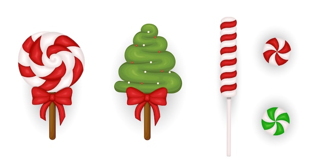 Vector set candy christmas