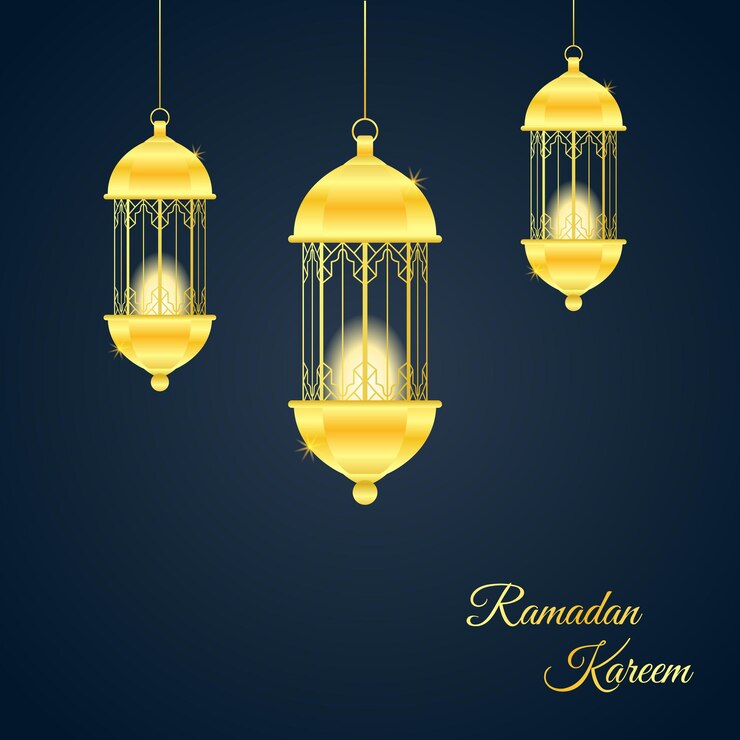 Vector set de carteles de ramadán con luna y lámpara ramadán vector set de diseño para la celebración del ramadán santo ilustración de eventos se puede usar para carteles de cartelera invitación cartelera y tarjeta de felicitación