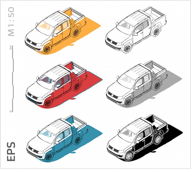 Vector set de coche