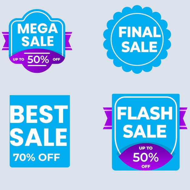Set de colección de etiquetas de venta Set de banner de cinta y pegatina de etiqueta oferta de venta y anuncio de venta de etiqueta de insignia